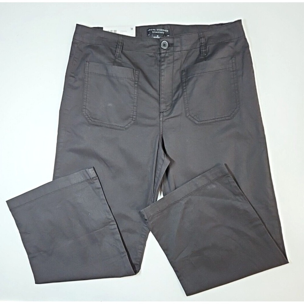 Social Standard by Sanctuary Womens Black Twill Cropped Pants Size 10 NWT